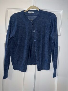 Gerard Darel Navy Blue Crewneck Button Cardigan NWOT